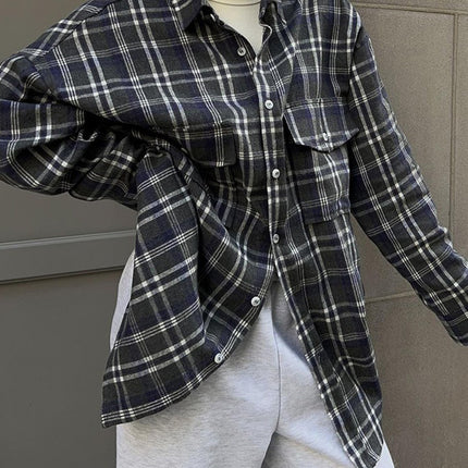 Pocketed Plaid Button Up Shacket