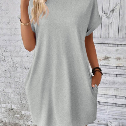 Round Neck Short Sleeve Mini Dress