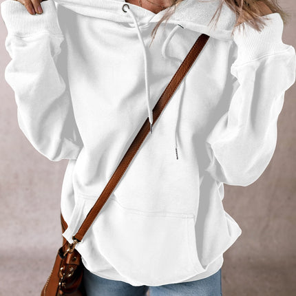 Drawstring Pocketed Long Sleeve Hoodie