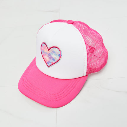 Fame Falling For You Trucker Hat in Pink