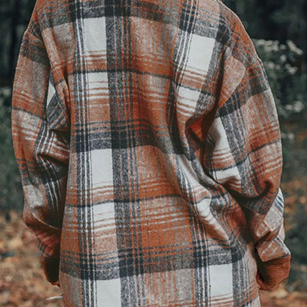 Plaid Button Up Long Sleeve Shacket - Vickie Lynn's