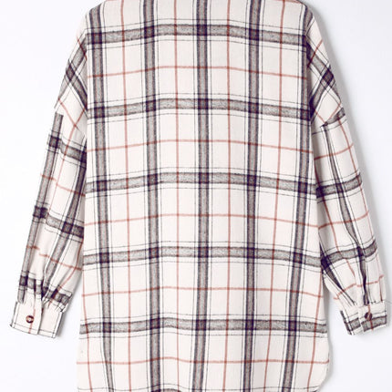 Plaid Button Up Long Sleeve Shacket