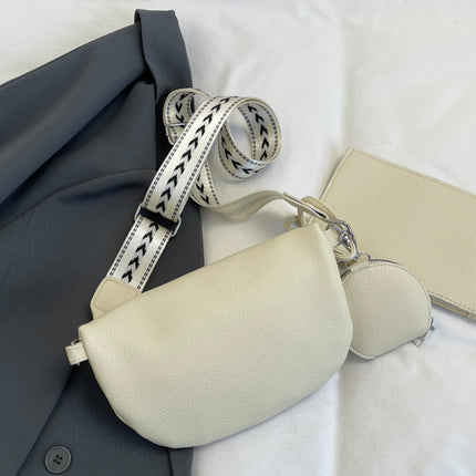PU Leather Adjustable Strap Crossbody Bag with Coin Purse