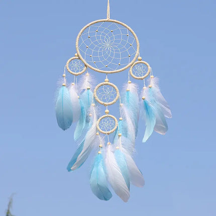 2023 New Dream catchers Retro 5 Ring Dream Catchers Home Decoration Indians Natural Stone Tree of Life Dreamcatcher Wall Hanging