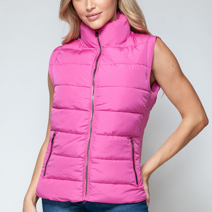 Snobbish Zip Up Turtleneck Vest with Pockets