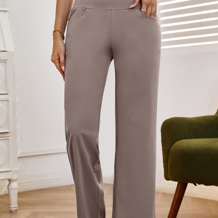 High Waist Wide Leg Pants with Pockets