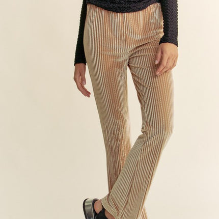 Davi & Dani Elastic Waist Knit Flare Pants