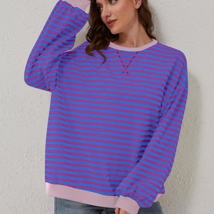 Contrast Striped Long Sleeve Sweatshirt