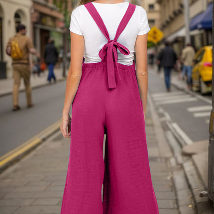 Double Take Full Size Wide Leg Overalls with Pockets