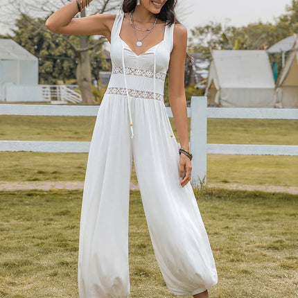 Backless Wide Strap Wide Leg Jumpsuit