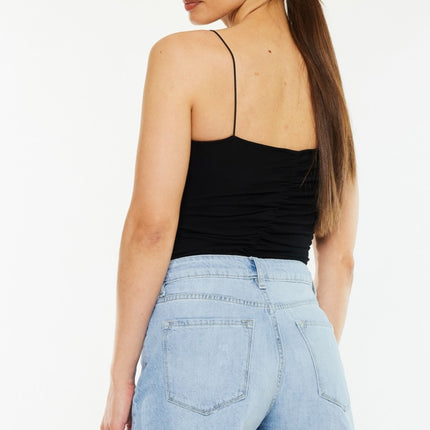 Kancan Raw Hem Distressed High Waist Denim Shorts