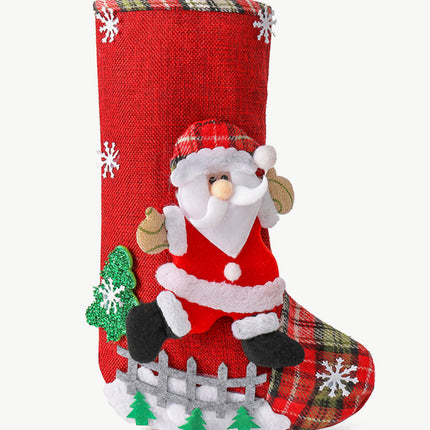 4-Pack Plaid Christmas Stockings