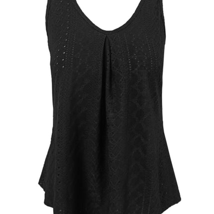 Eyelet Scoop Neck Tank