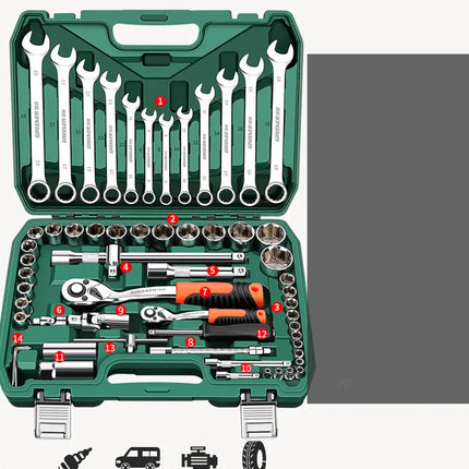 Multi-functional wrench set / dull wrench set open-end wrench set 150-piece set quick wrench combination