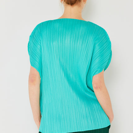 Marina West Swim Rib Pleated Oversized Dolman Sleeve Top