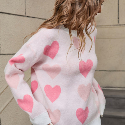 Angel Wings Heart Round Neck Long Sleeve Sweater