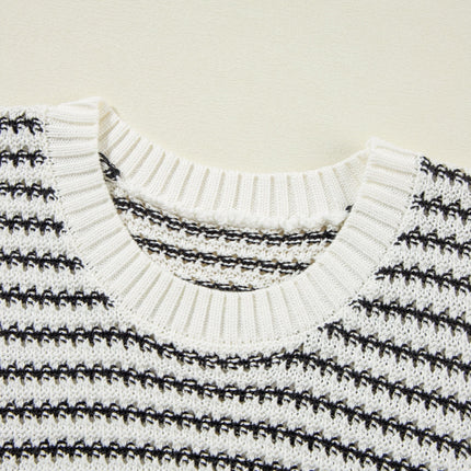 Striped Round Neck Sweater Vest