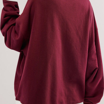 Contrast Dropped Shoulder Long Sleeve Sweatshirt