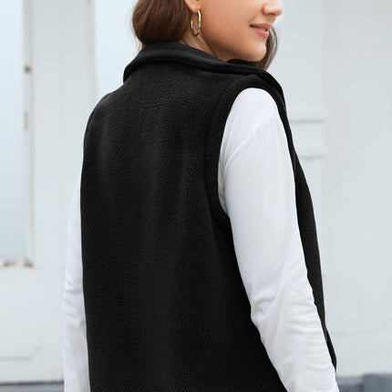 Zip Up Vest Coat with Pockets