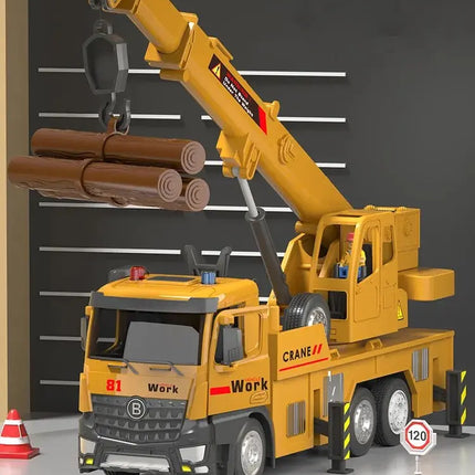 Large Truck Crane Engineering Vehicle Alloy Model Car Construction Toys Metal Diecast Toy Car Sound & Light Toys For Kids Gift