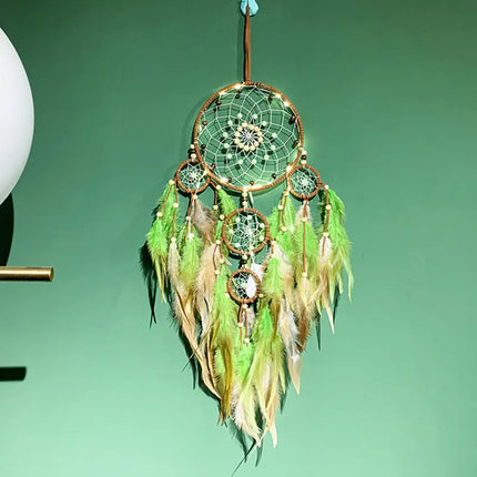 2023 New Dream catchers Retro 5 Ring Dream Catchers Home Decoration Indians Natural Stone Tree of Life Dreamcatcher Wall Hanging