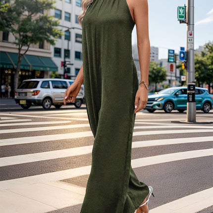 Tied Grecian Wide Leg Jumpsuit