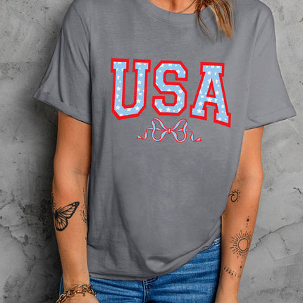 USA Round Neck Short Sleeve T-Shirt