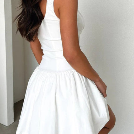 Decorative Button Square Neck Cami Dress