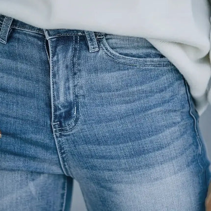 25/5 Spring And Autumn Women's Denim Pants New High-Waisted Slimming Micro-Flared Jeans Female Trend 366