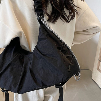 Drawstring Strap Ruched Crossbody Bag