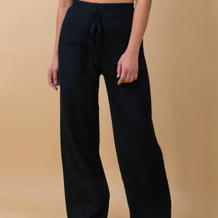 Ribbed Wide Leg Sweater Pants