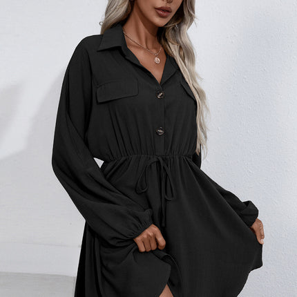 Ivy Lane Collared Tie Waist Button Up Shirt Dress