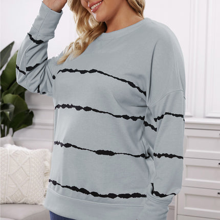 Plus Size Round Neck Dropped Shoulder Sweatshirt