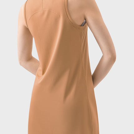 Round Neck Sleeveless Active Dress