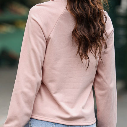 Textured Quarter Zip Long Sleeve Sweatshirt