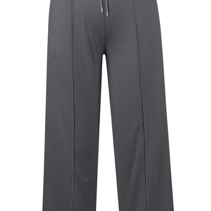 Drawstring Elastic Waist Wide Leg Pants