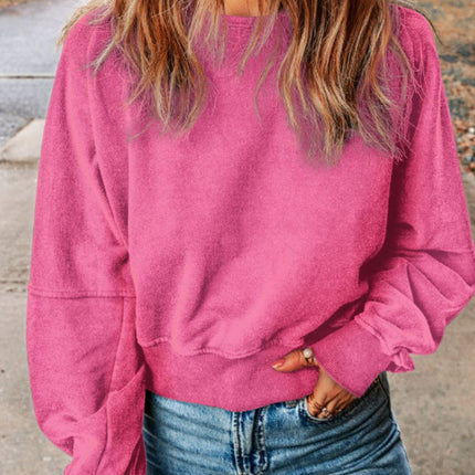 Cutout Round Neck Long Sleeve Sweatshirt