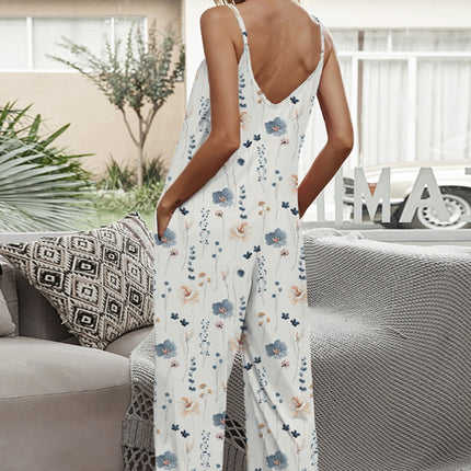 Printed Spaghetti Strap Jumpsuit