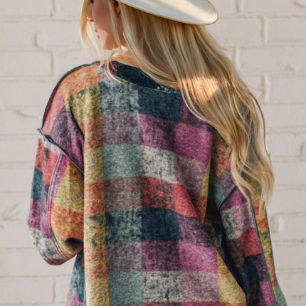Double Take Full Size Exposed Seam Button Up Fleece Shacket - Vickie Lynn's