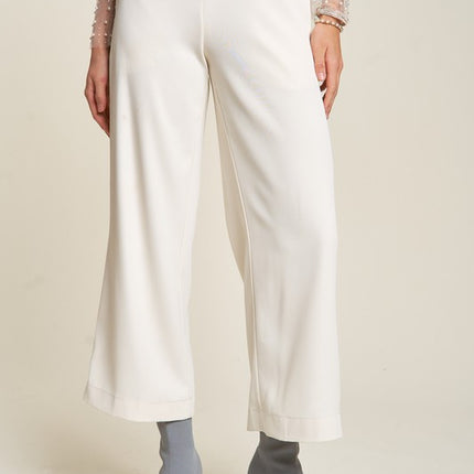 Davi & Dani Wide Leg Mid-Rise Pants