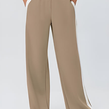 Side Striped Wide Leg Pants