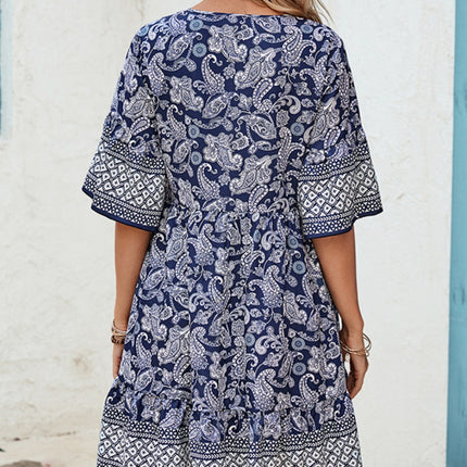 Honey Tied Printed Half Sleeve Dress