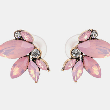 Alloy Rhinestone Flower Stud Earrings