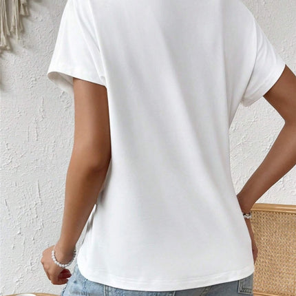 Asymmetric Hem Round Neck T-Shirt