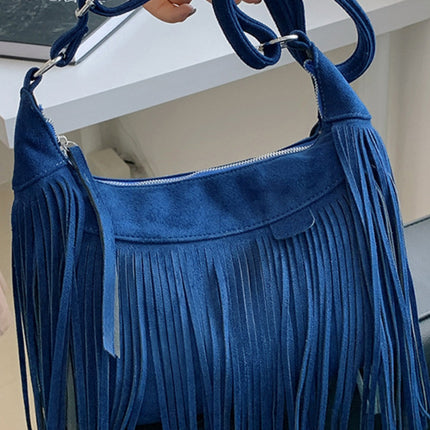 Suede Fringe Adjustable Strap Shoulder Bag