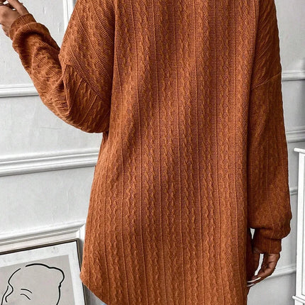 Textured Pocketed Open Front Long Sleeve Cover Up