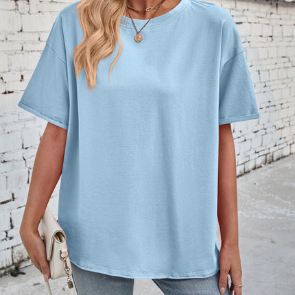 Lovelet Exposed Seam Round Neck Half Sleeve T-Shirt