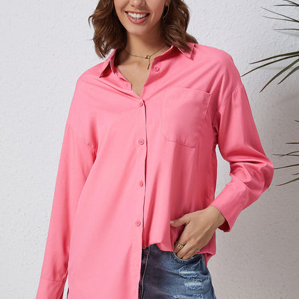 Double Take Dropped Shoulder Longline Shirt