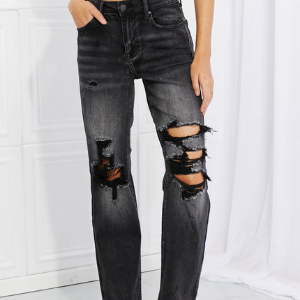 RISEN Full Size Lois Distressed Loose Fit Jeans