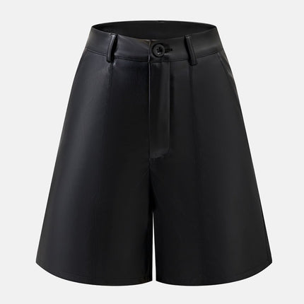 PU Leather High Rise Shorts